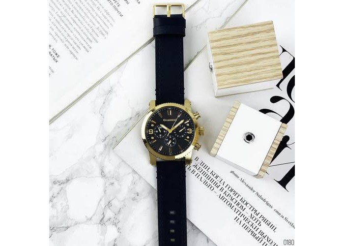 Мужские часы Guardo 011401-4 Black-Gold