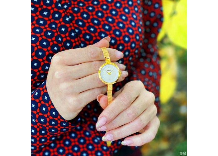 Женские часы Skmei 1390 Gold-White