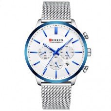 Мужские часы Curren 8340 Silver-Blue