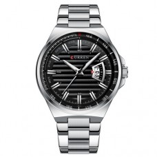 Мужские часы Curren 8375 Silver-Black
