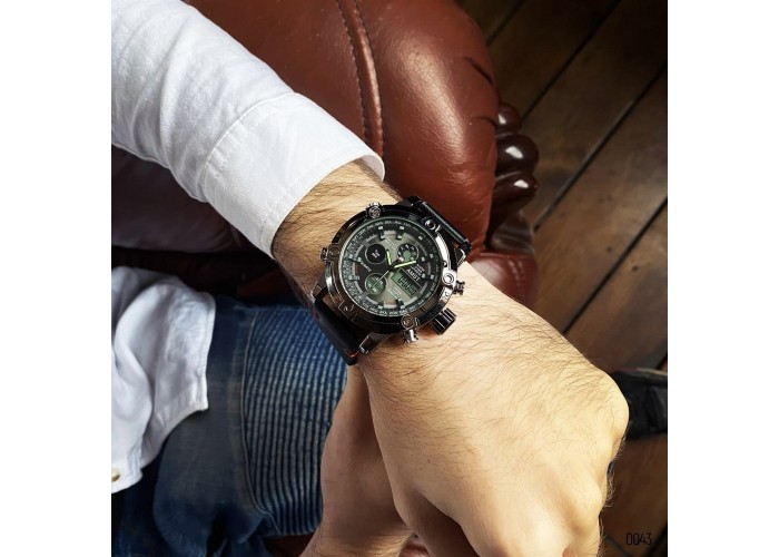 Мужские часы AMST 3022P Silver-Black Smooth Wristband