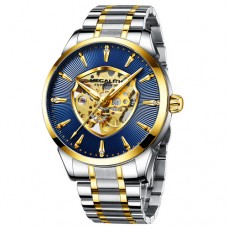 Мужские часы Megalith 8210M Silver-Gold- Blue