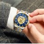 Мужские часы Megalith 8210M Silver-Gold- Blue