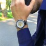 Мужские часы Winner 8067 Silver-Black-Gold Cristal