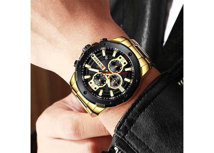 Мужские часы Curren 8336 Gold-Black