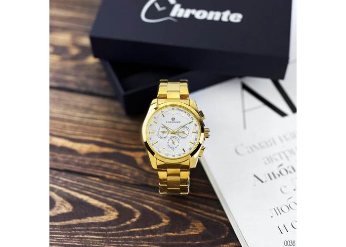 Мужские часы Chronte S899 Gold-White