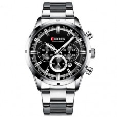 Мужские часы Curren 8355 Silver-Black
