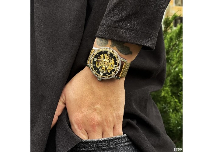 Женские часы Forsining GMT1201 Gold-Silver-Black