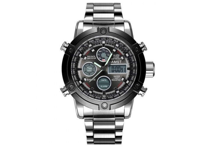 Мужские часы AMST 3022 Metall Silver-Black