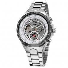 Мужские часы Winner 8067 Silver-Black-White Red Cristal