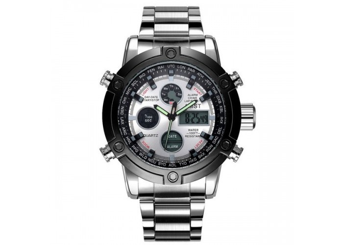 Мужские часы AMST 3022 Metall Silver-Black-Silver