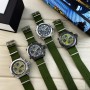 Мужские часы AMST 3003 Silver-Black Green Wristband