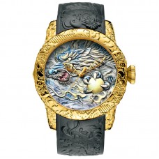 Мужские часы Megalith 8041MB Gray-Gold Dragon