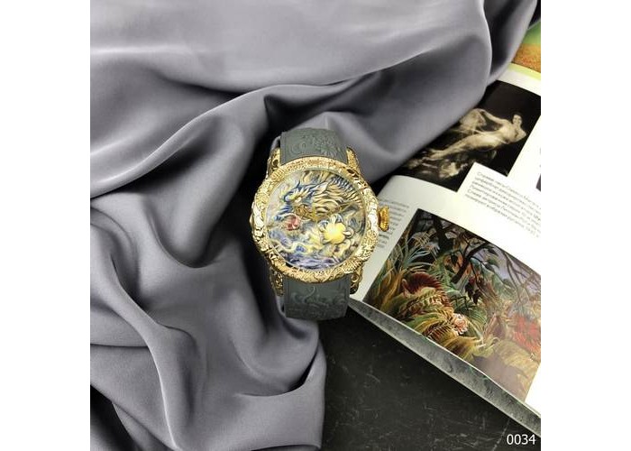 Мужские часы Megalith 8041MB Gray-Gold Dragon