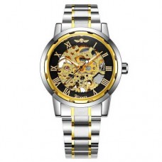 Мужские часы Winner 8012 Automatic Silver-Black-Gold