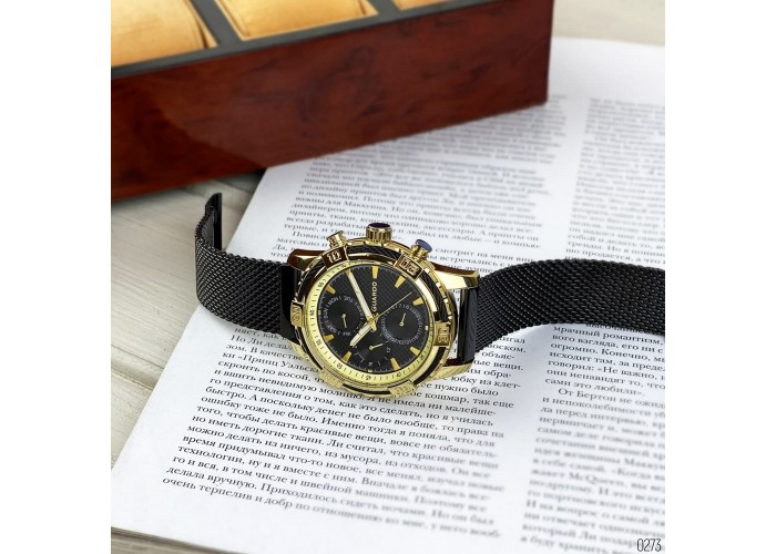 Мужские часы Guardo B01352(2)-3 Black-Gold