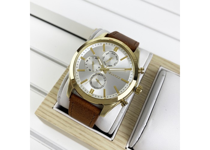 Мужские часы Guardo 011648-5 Brown-Gold-White
