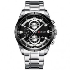 Мужские часы Curren 8360 Silver-Black