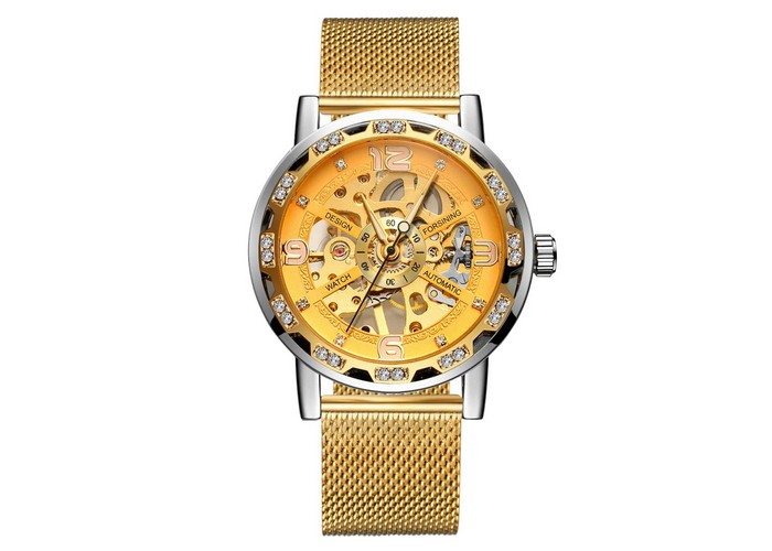 Женские часы Forsining GMT1201 Gold-Silver