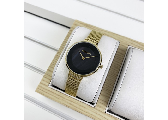 Женские часы Guardo 012439-3 Gold-Black
