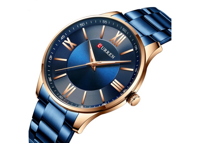 Мужские часы Curren 8383 Blue-Gold
