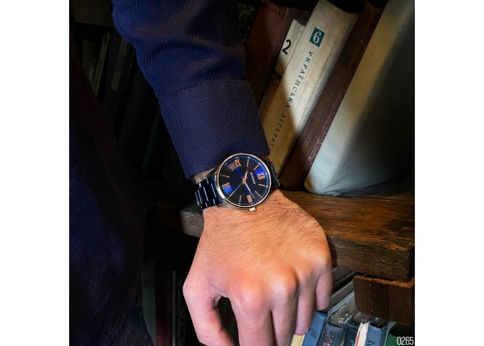 Мужские часы Curren 8383 Blue-Gold
