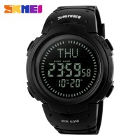 Skmei 1231BK All Black Smart Watch + Compass
