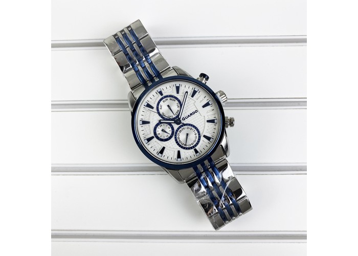 Мужские часы Guardo 011653-2 Silver-Blue-White