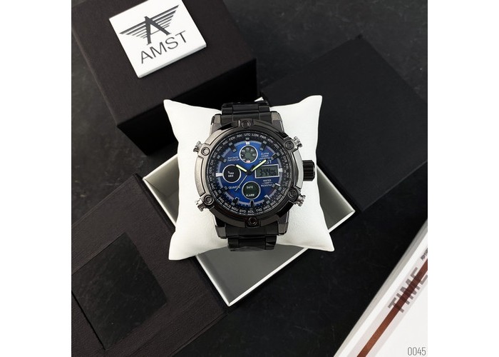 Мужские часы AMST 3022 Metall Black-Blue