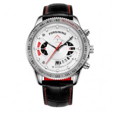 Мужские часы Forsining GMT1186 Black-Red-Silver-White
