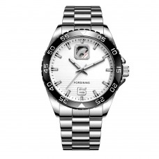 Мужские часы Forsining 8200 Silver-Black-White