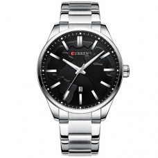 Мужские часы Curren 8366 Silver-Black