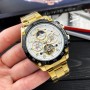 Мужские часы Forsining 6913 Gold-Black-White