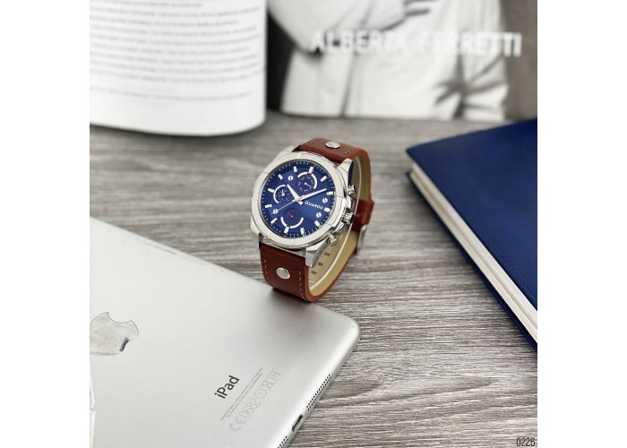 Мужские часы Guardo 10281-1 Brown-Silver-Blue