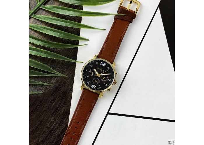 Мужские часы Guardo 12432(1)-4 Brown-Gold-Black