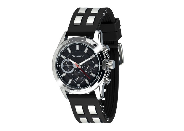 Мужские часы Guardo B01113-1 Black-Silver