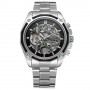 Мужские часы Forsining 8130 Silver-Black