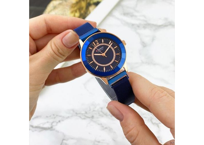 Женские часы Curren 9066 Blue-Cuprum