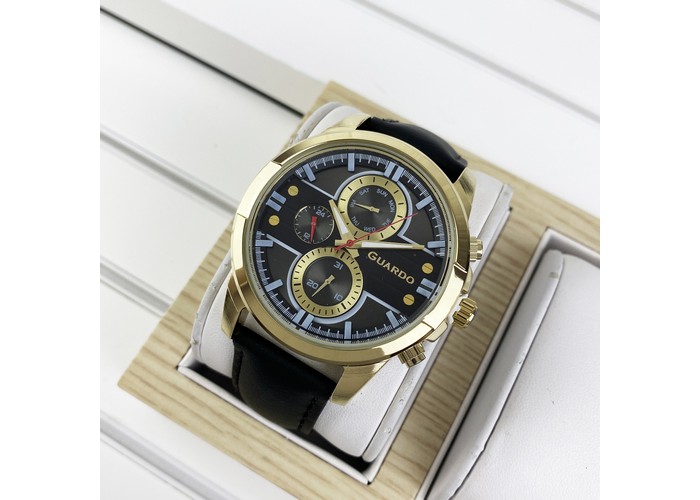 Мужские часы Guardo 012313-3 Black-Gold-Gray