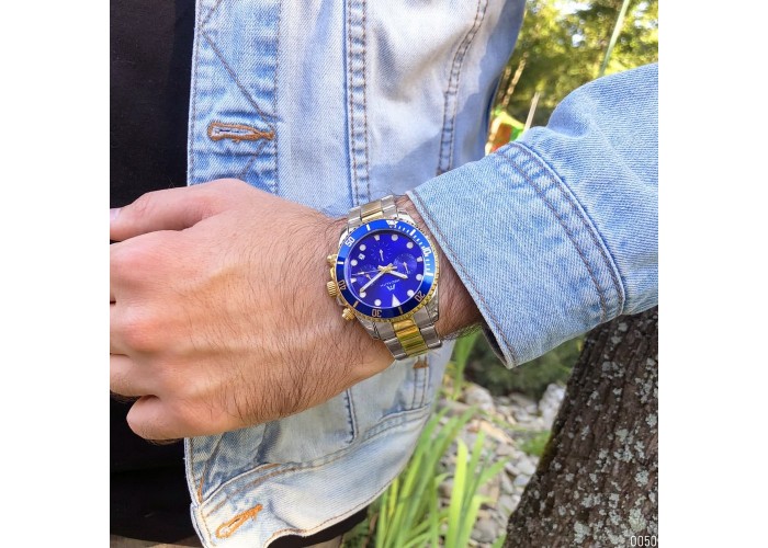 Мужские часы Chronte Nicolas Silver-Gold-Blue