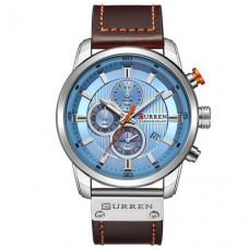 Мужские часы Curren 8291 Silver-Blue