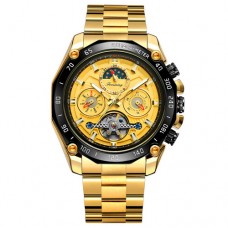 Мужские часы Forsining 6913 Gold-Black-Gold