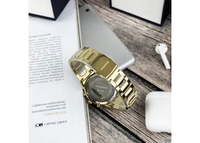 Мужские часы Guardo B01068-6 Gold-White