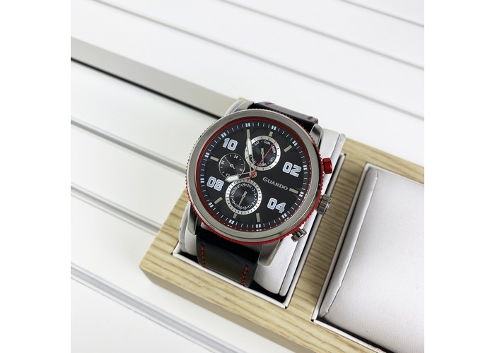 Мужские часы Guardo 011097-1 Black-Silver-Red