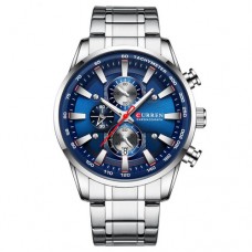 Мужские часы Curren 8351 Silver-Blue