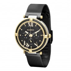 Женские часы Guardo T01030(2)-3 Black-Gold