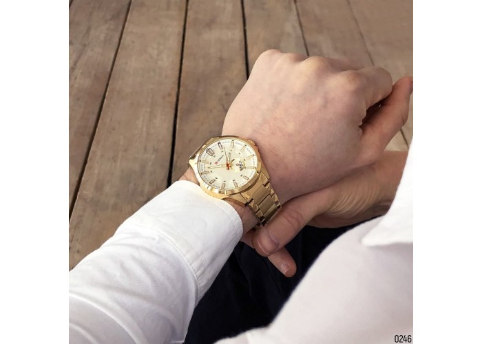 Мужские часы Curren 8372 Gold-White