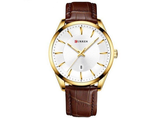 Мужские часы Curren 8365 Brown-Gold-White