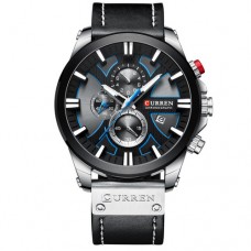 Мужские часы Curren 8346 Silver-Black