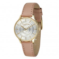 Женские часы Guardo B01253(1)-3 Brown-Gold-White